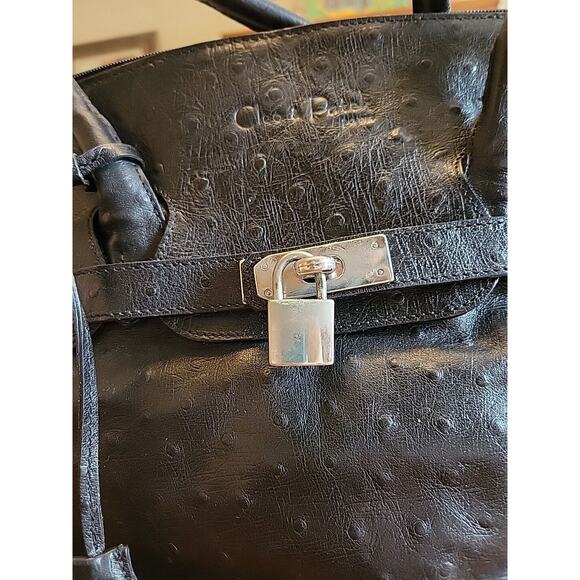 Cleo and Patek Paris Womens Black Leather ShoulderBag Purse Handbag Pattern - Picture 3 of 16